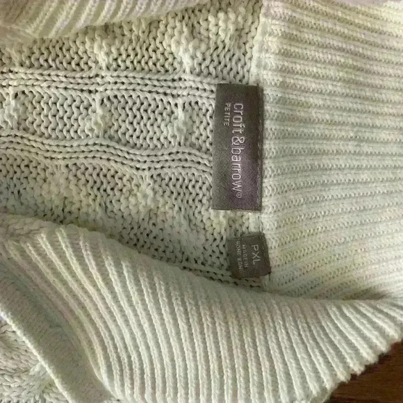 Craft & Barrow Knit Jacket Ivory Double Zip Women Sz  Petite XL - Picture 4 of 6